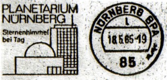 Stempel: Planetarium Nürnberg 1965